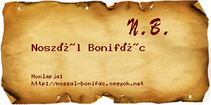 Noszál Bonifác névjegykártya